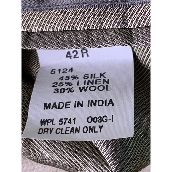 Oscar De La Renta Sport Coat 42R Silk Linen Wool 3 Button EUC 6343 Ventless - Picture 9 of 9